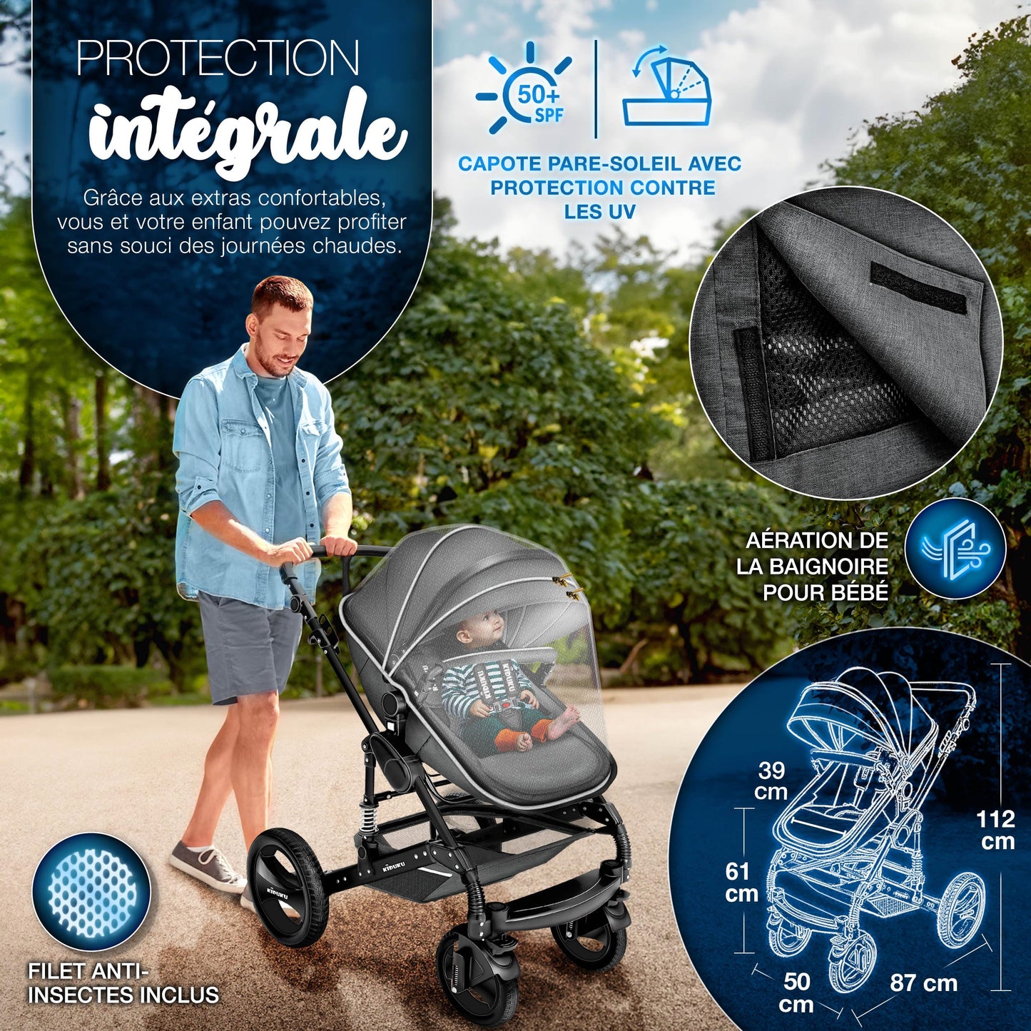 Pousette bébé 3 en 1