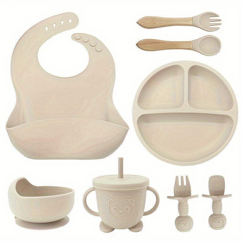 Set de table 8 pièces en silicone pour bébé et enfant