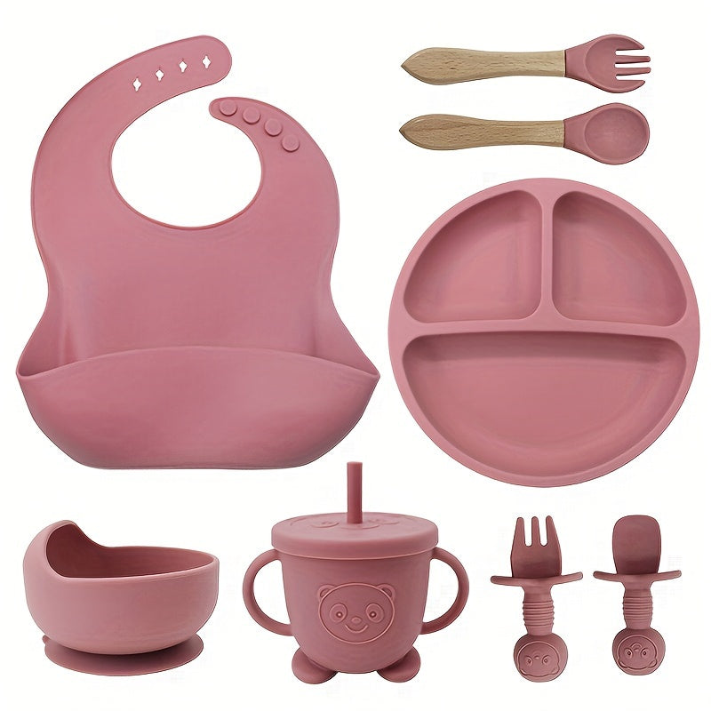 Set de table 8 pièces en silicone pour bébé et enfant