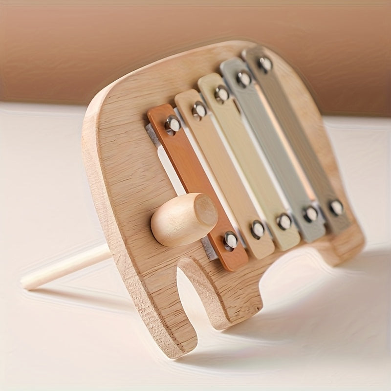 Xylophone Éléphant d'Éveil en Bois Naturel