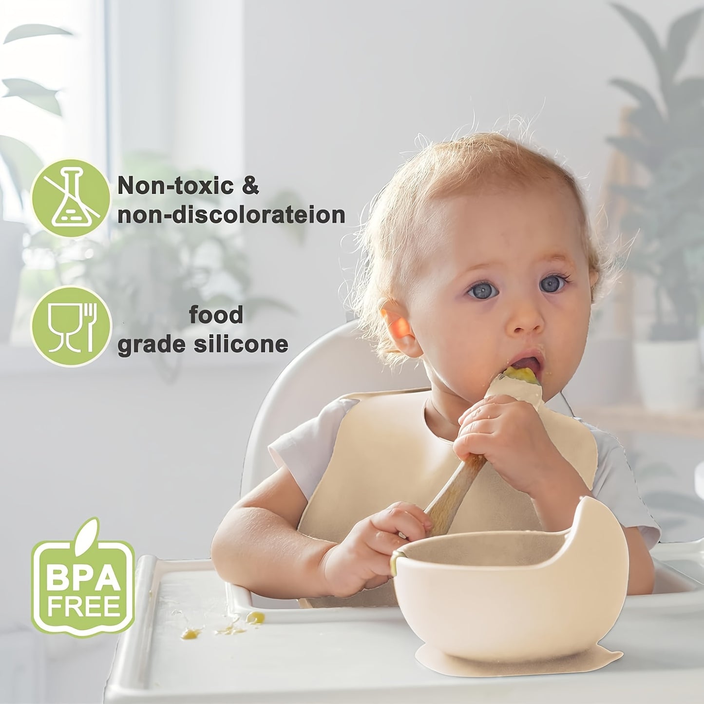 Set de table 8 pièces en silicone pour bébé et enfant