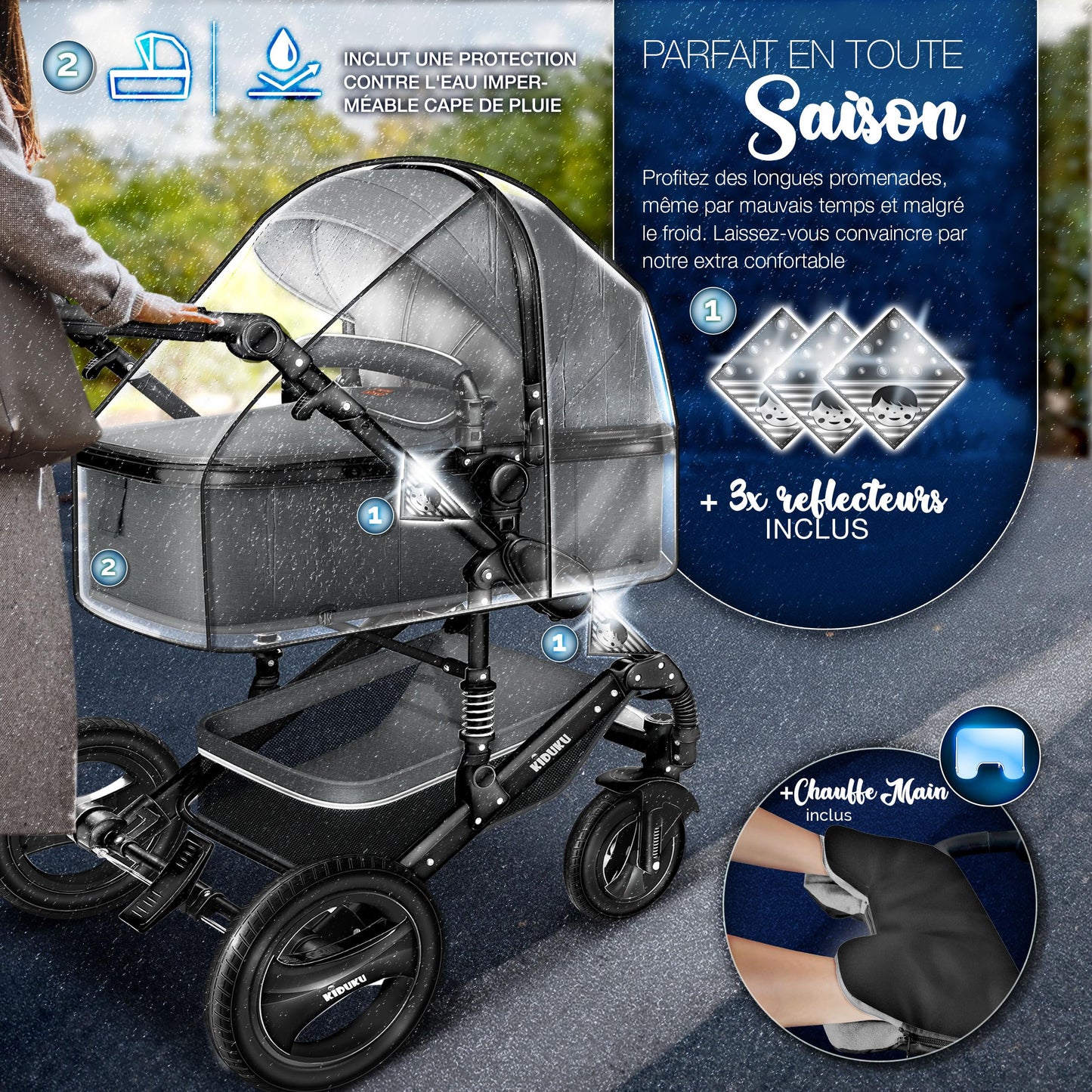 Pousette bébé 3 en 1