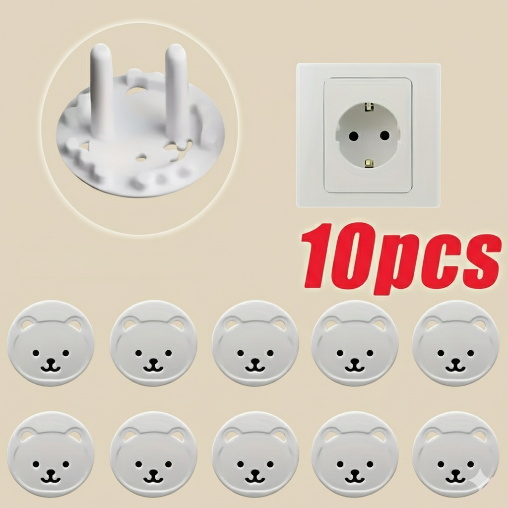 Lot de 10 Caches-Prises Rotatifs 'Petit Ours'
