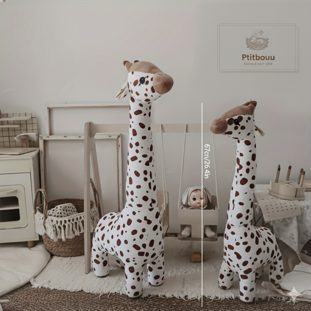 Girafe Géante en Peluche - Doudou Décoratif & Compagnon XXL
