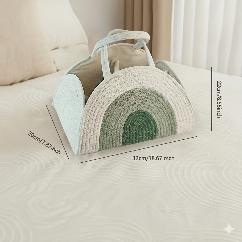Panier de Rangement Pour Bébé - Portable en Coton Tressé