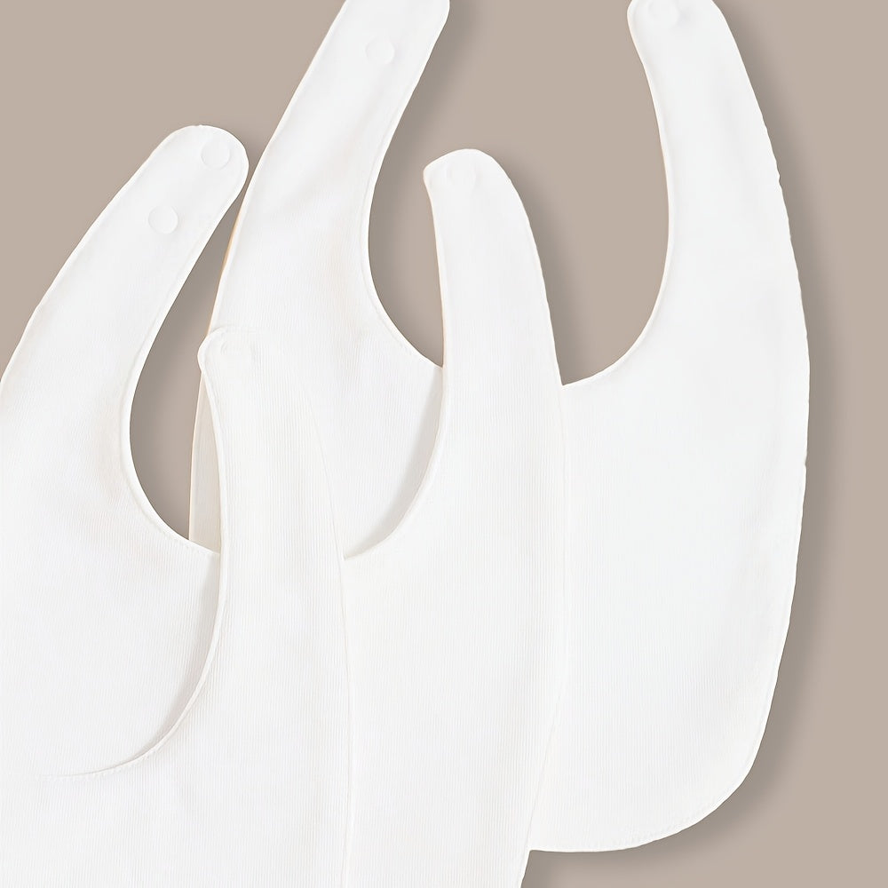 Lot Économique de 8 Bavoirs Bébé Blancs en Coton
