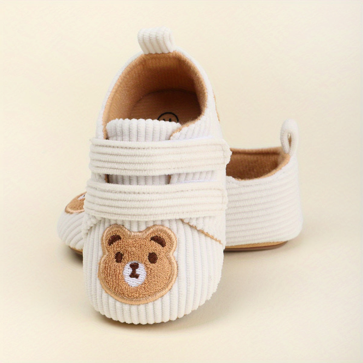 Chaussons Bébé Premiers Pas Antidérapants en Velours Côtelé