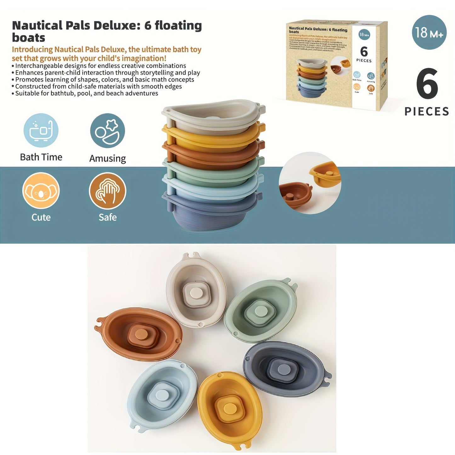 Set de 7 Jouets de Bain en Silicone