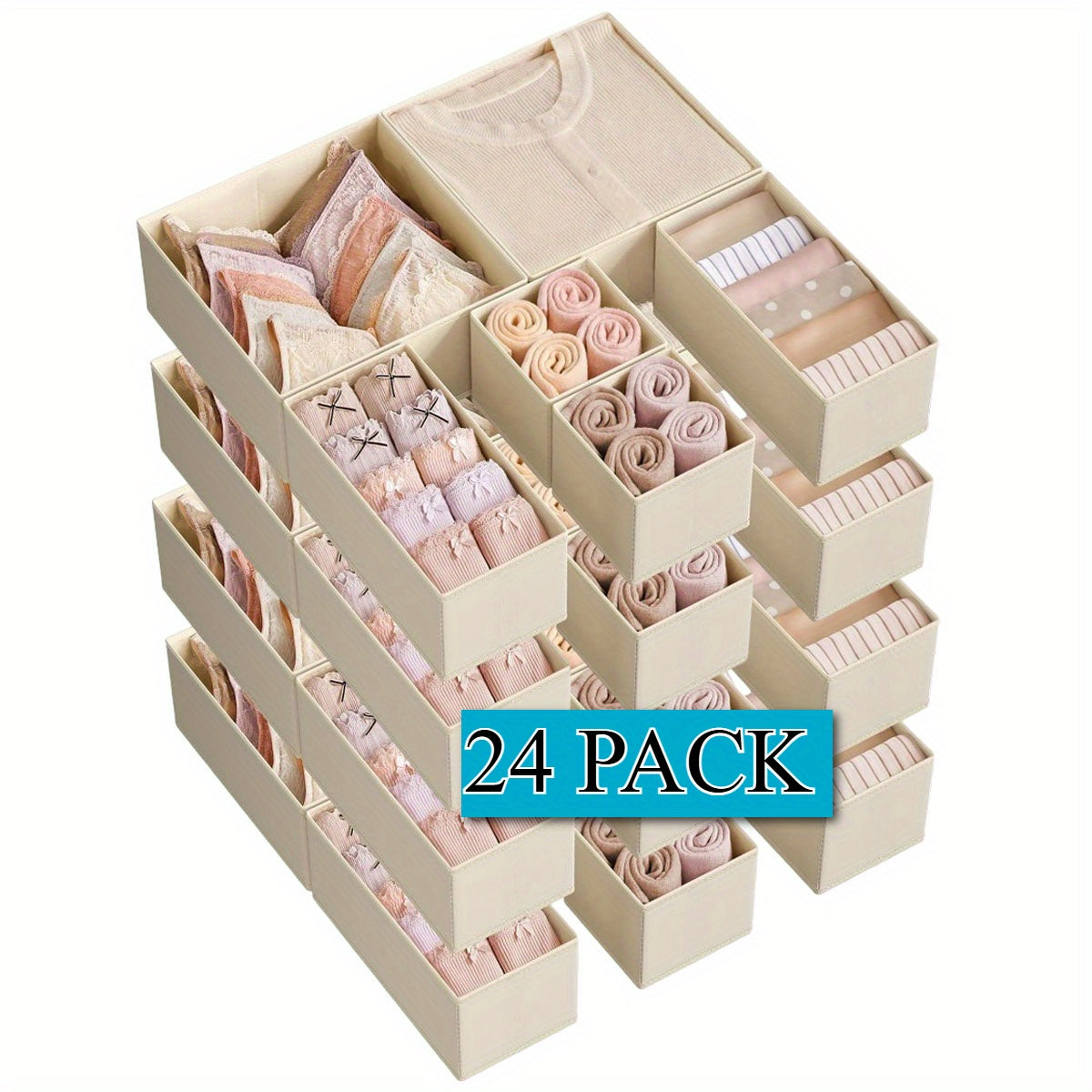 Lot de 24 Organisateurs de Tiroir Modulables