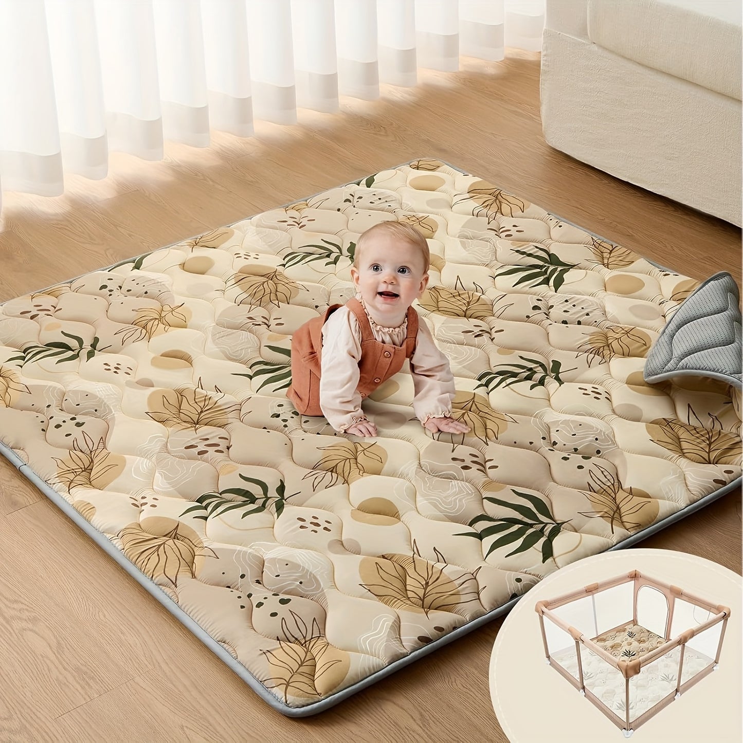 Tapis de Sol Moussé Grand Format pour Parc ou Aire de Jeu Bébé