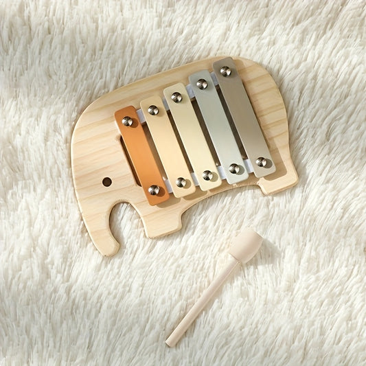Xylophone Éléphant d'Éveil en Bois Naturel