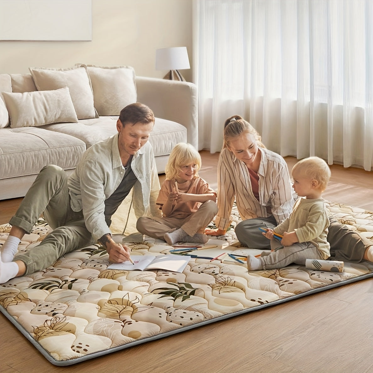 Tapis de Sol Moussé Grand Format pour Parc ou Aire de Jeu Bébé