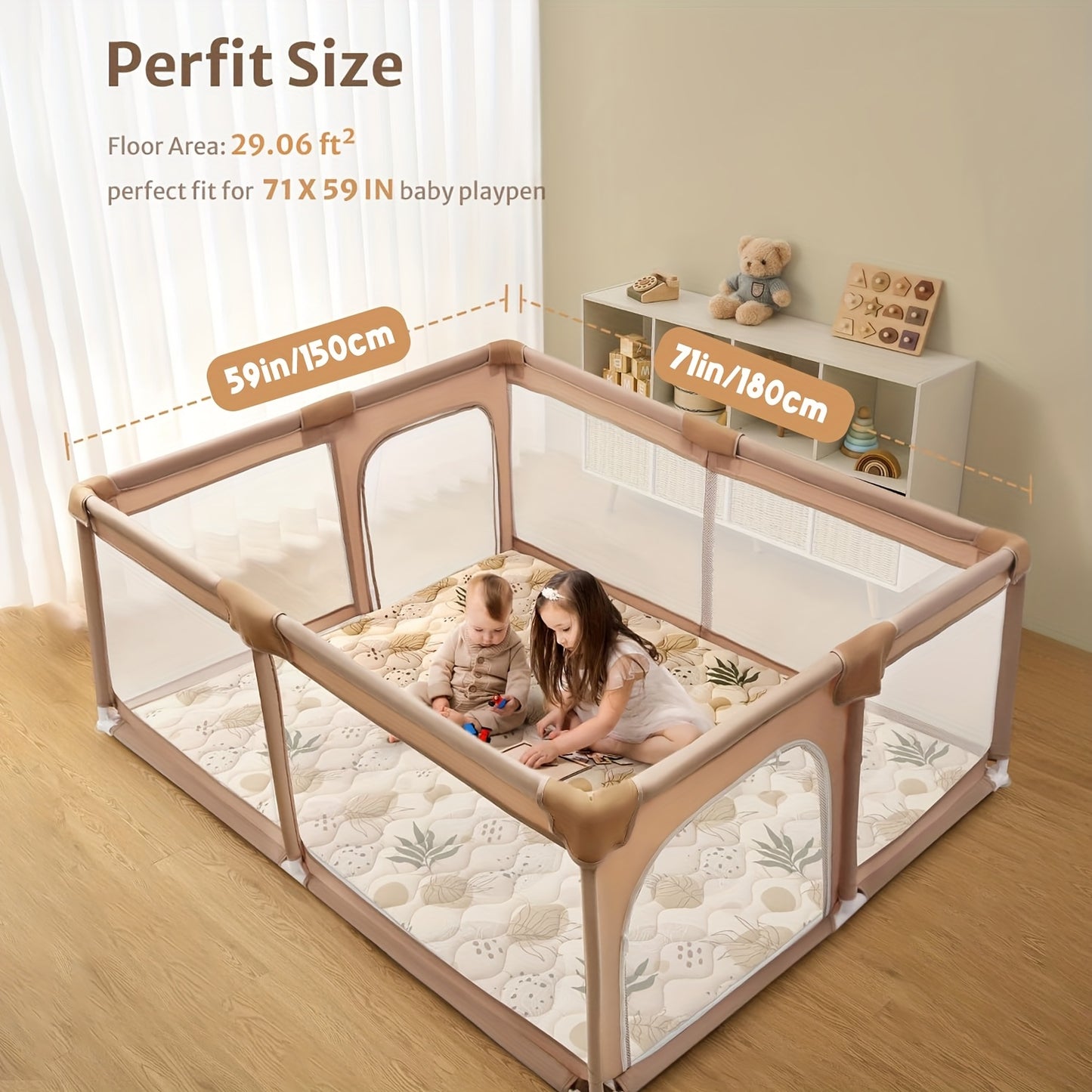 Tapis de Sol Moussé Grand Format pour Parc ou Aire de Jeu Bébé