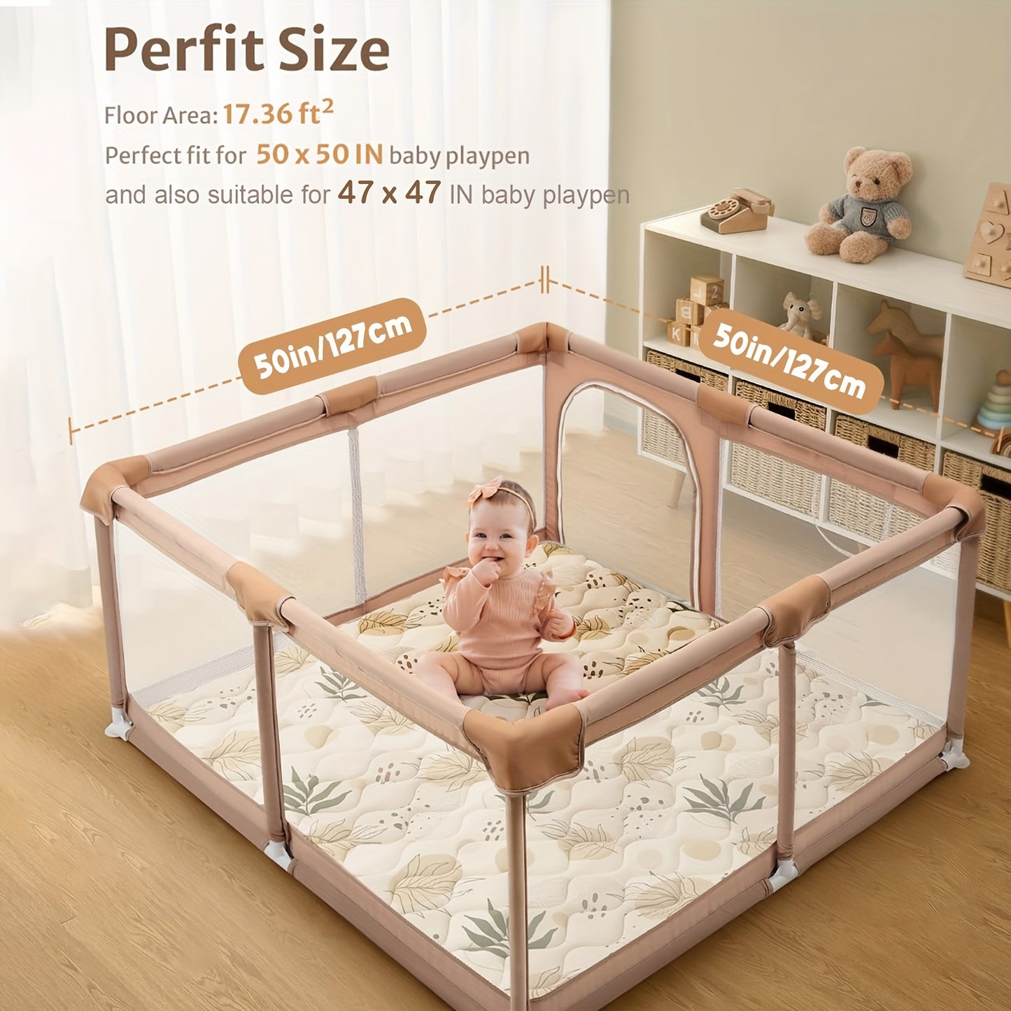 Tapis de Sol Moussé Grand Format pour Parc ou Aire de Jeu Bébé