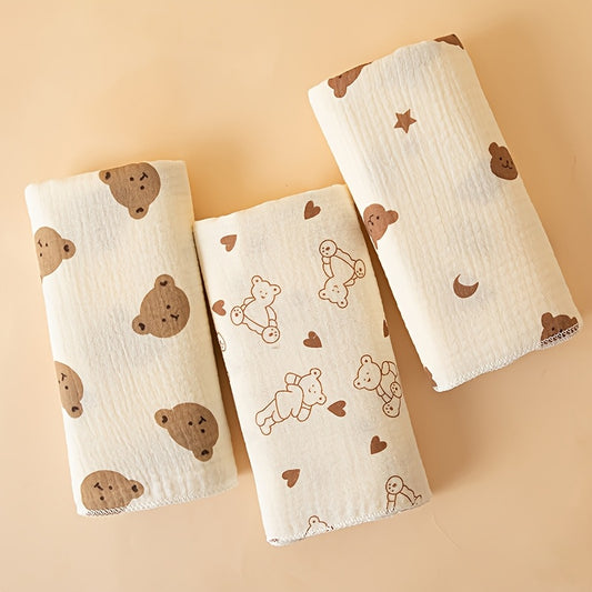 Lot de 3 Langes / Couvertures en Mousseline de Coton