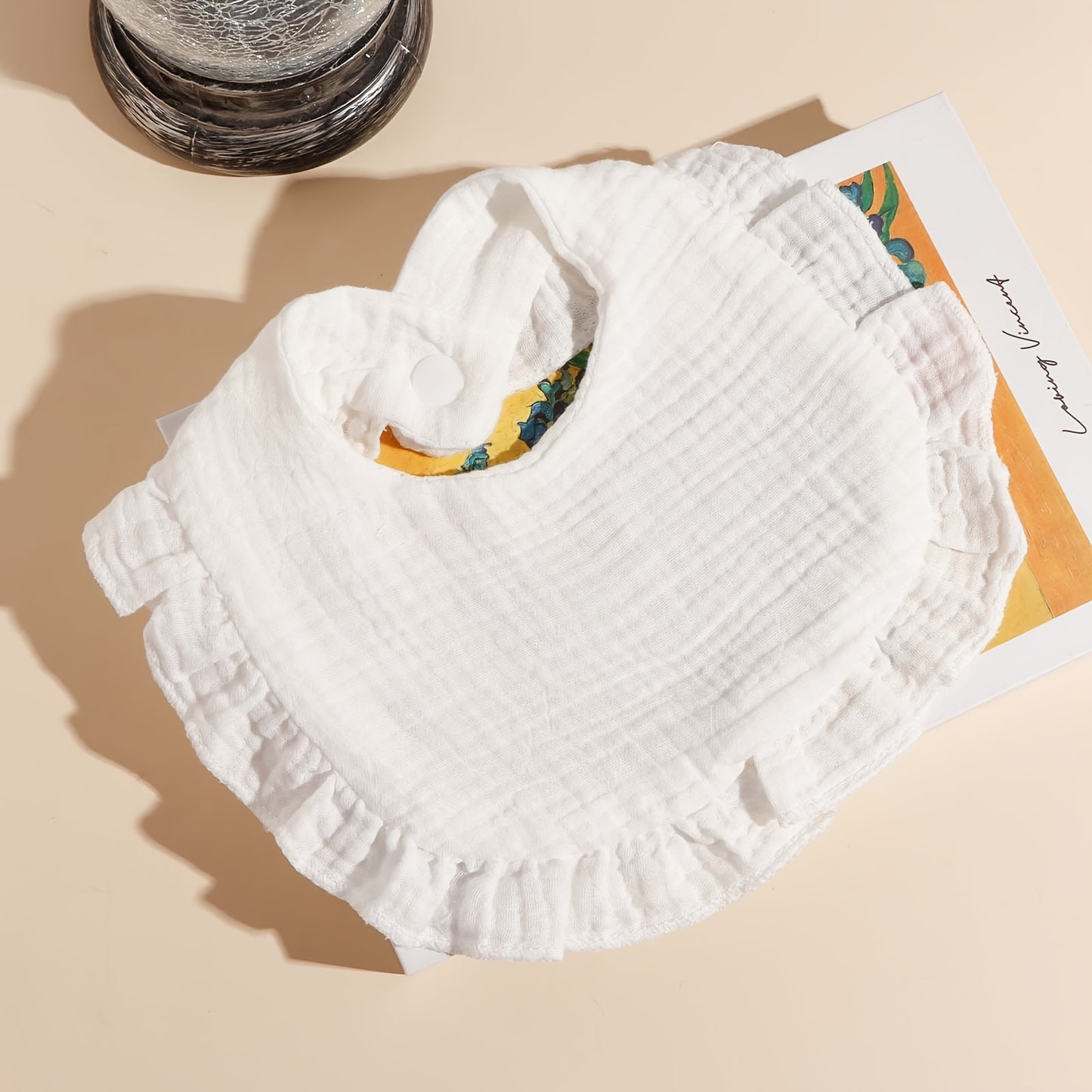 Maxi Lot de Bavoirs Bébé en Double Gaze Blancs