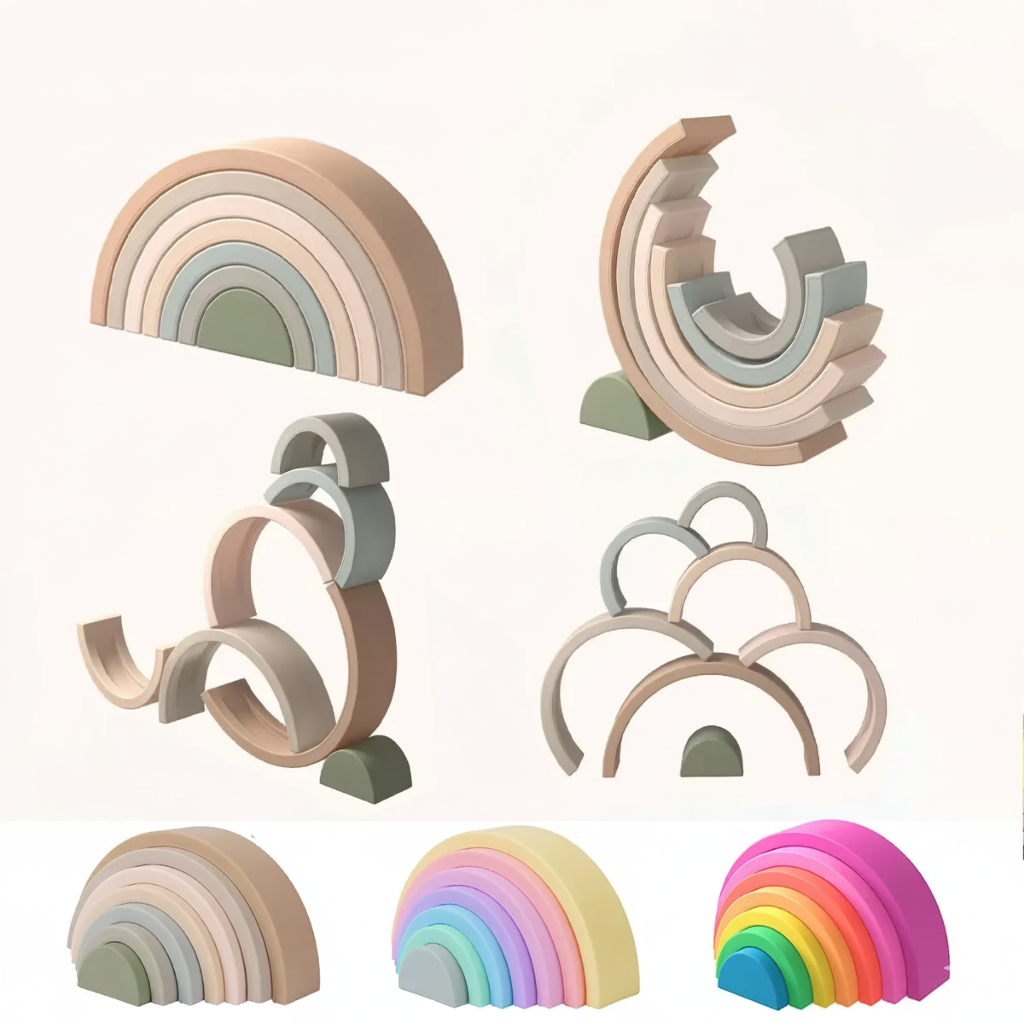 Jouet d'empilement Arc-en-ciel : Blocs de construction en forme d'arche