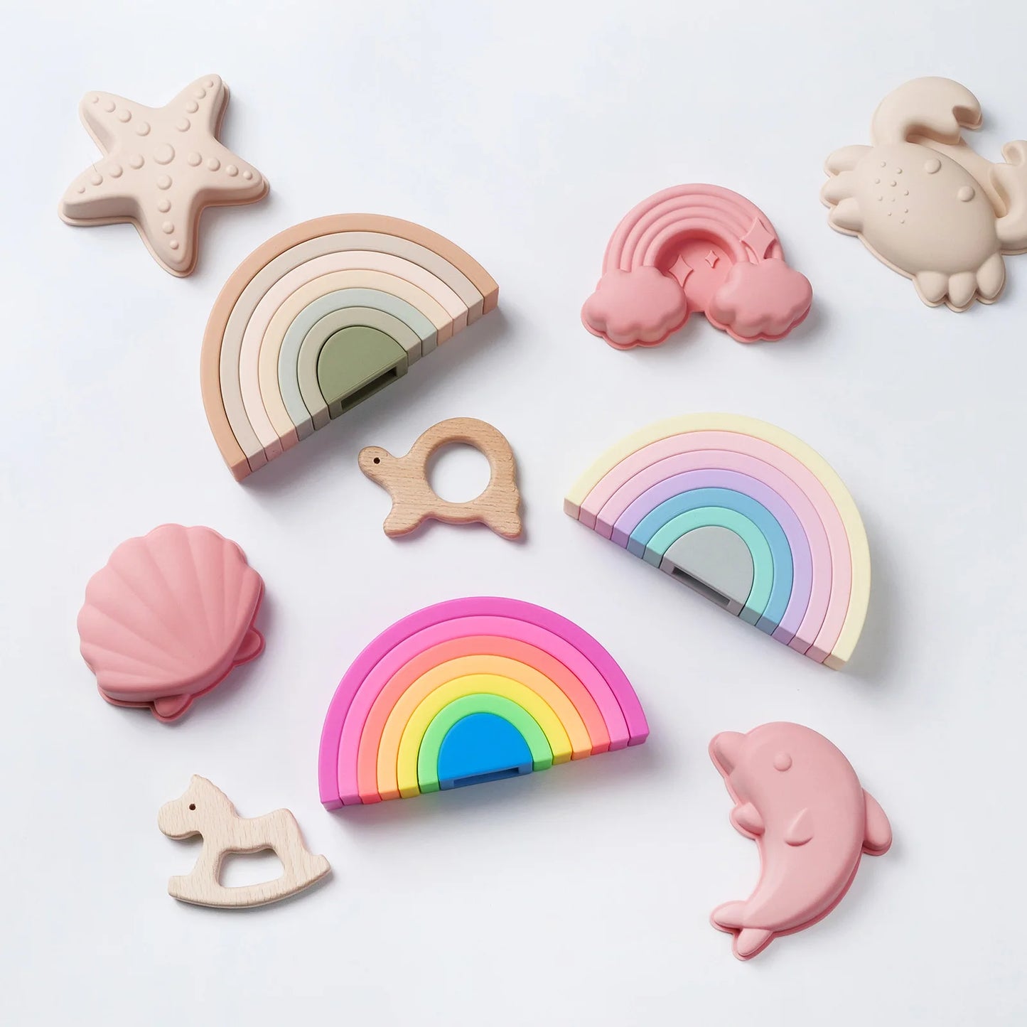 Jouet d'empilement Arc-en-ciel : Blocs de construction en forme d'arche