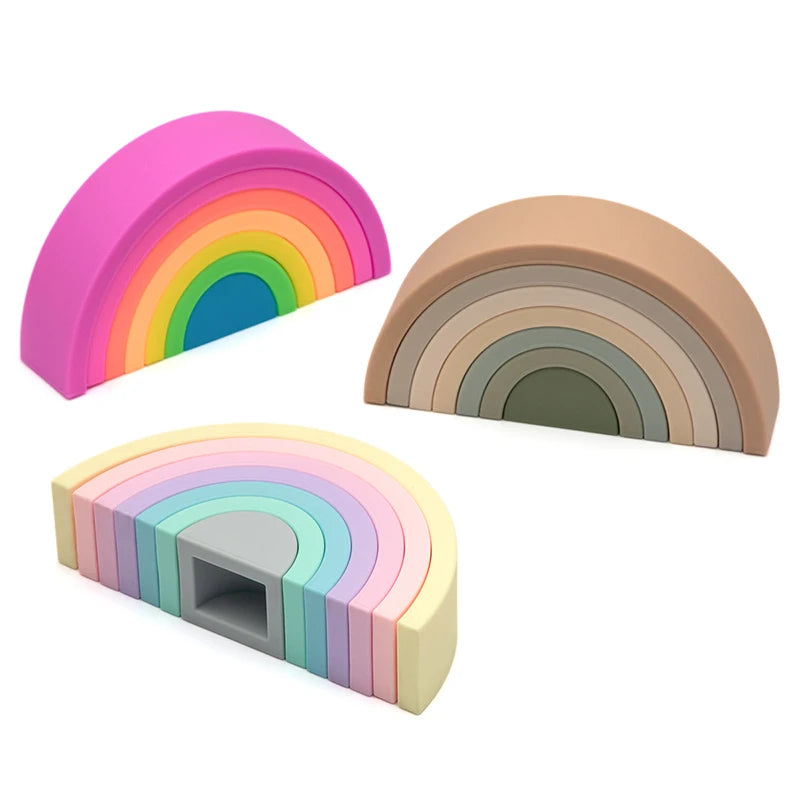 Jouet d'empilement Arc-en-ciel : Blocs de construction en forme d'arche