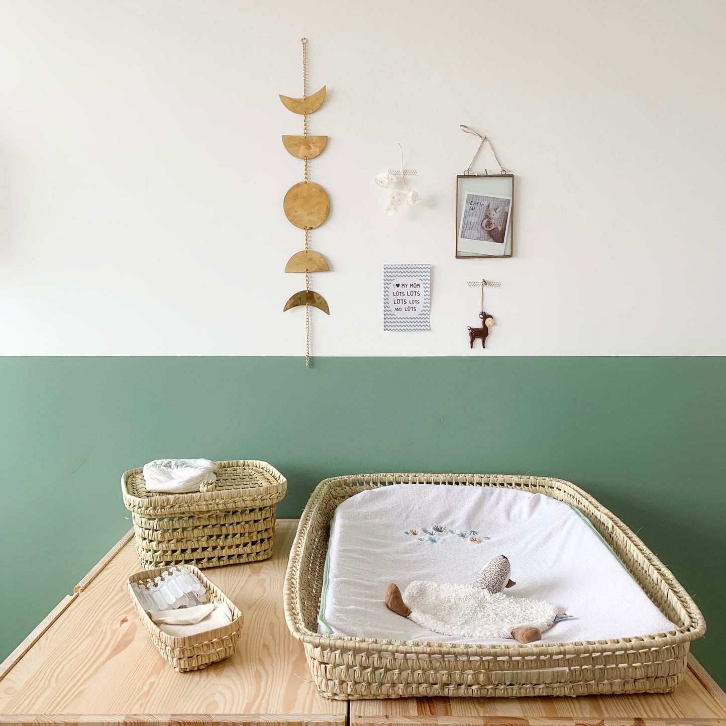 Panier à Langer Bébé en Fibres Naturelles Tressées