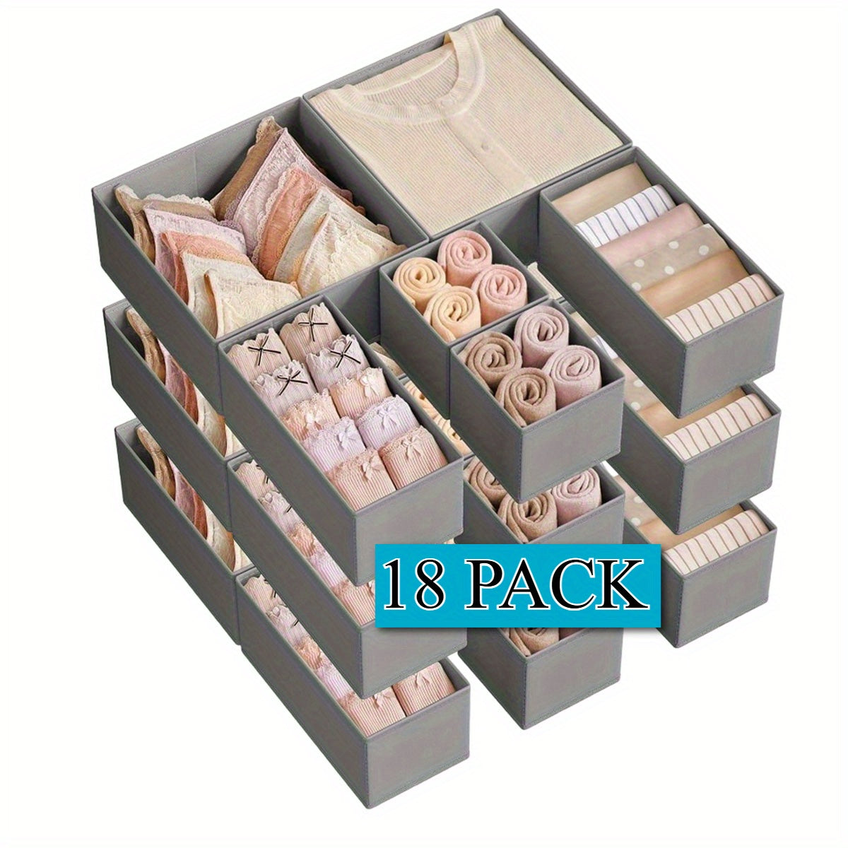 Lot de 24 Organisateurs de Tiroir Modulables