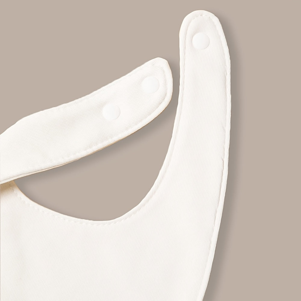 Lot Économique de 8 Bavoirs Bébé Blancs en Coton