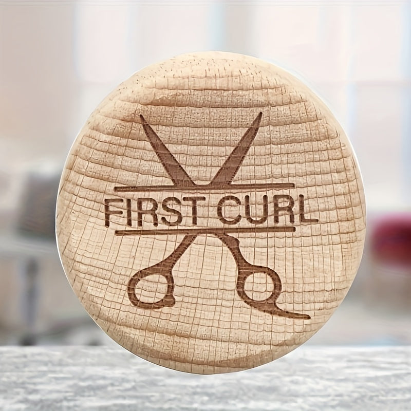 Boîte en Bois Naturel pour Première Boucle de Cheveux