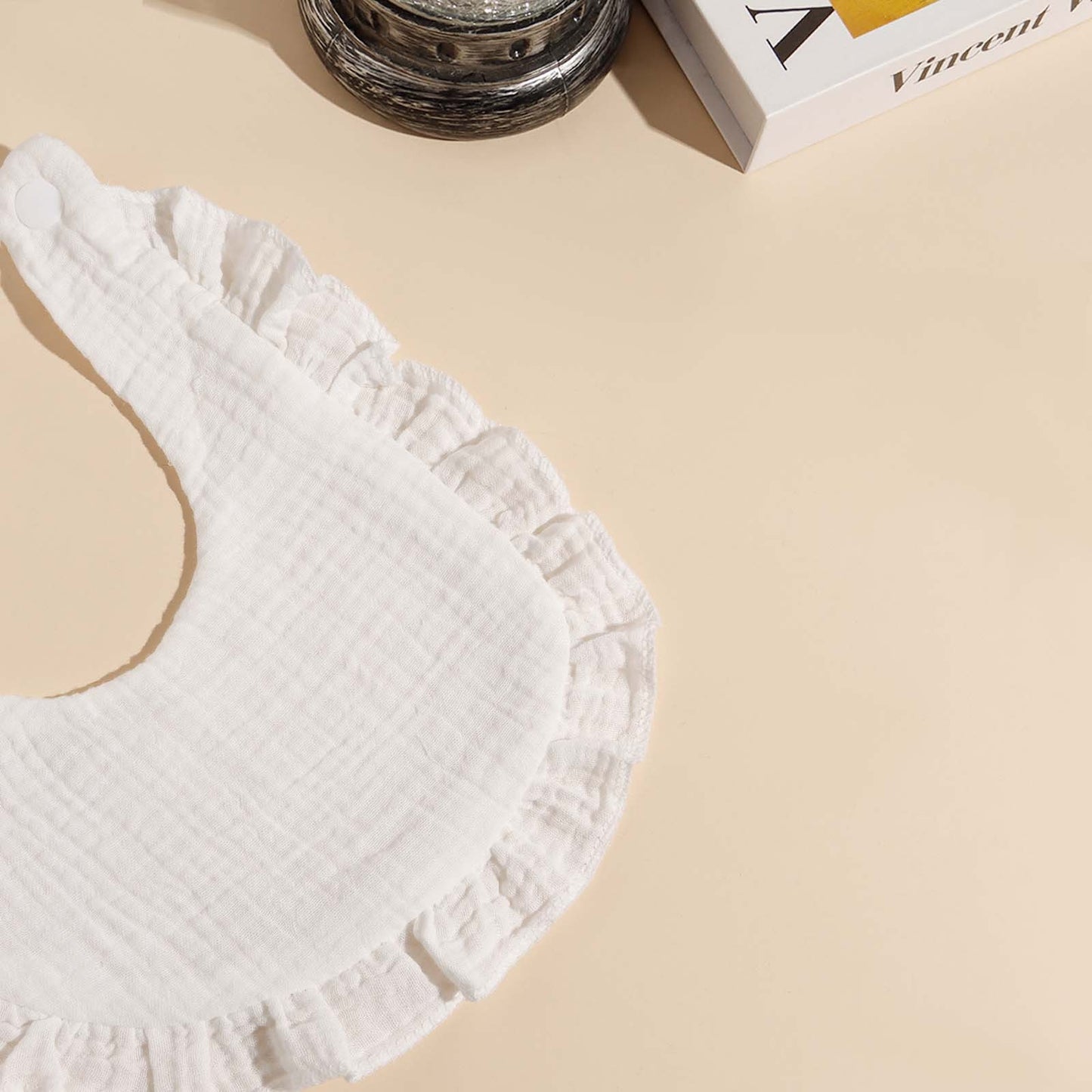 Maxi Lot de Bavoirs Bébé en Double Gaze Blancs