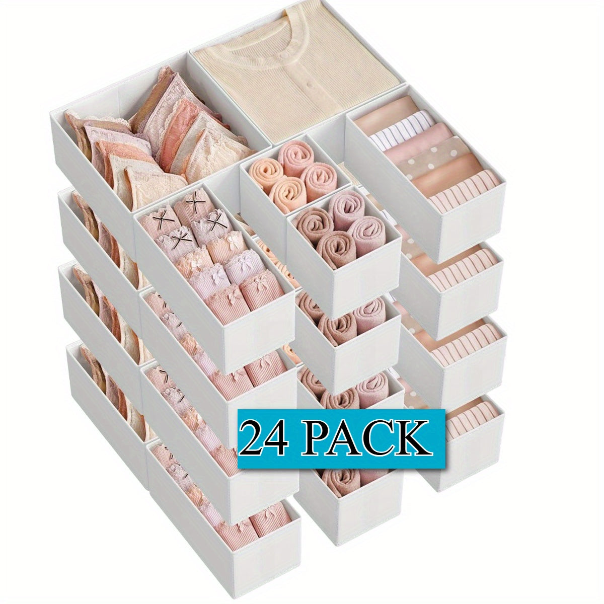 Lot de 24 Organisateurs de Tiroir Modulables