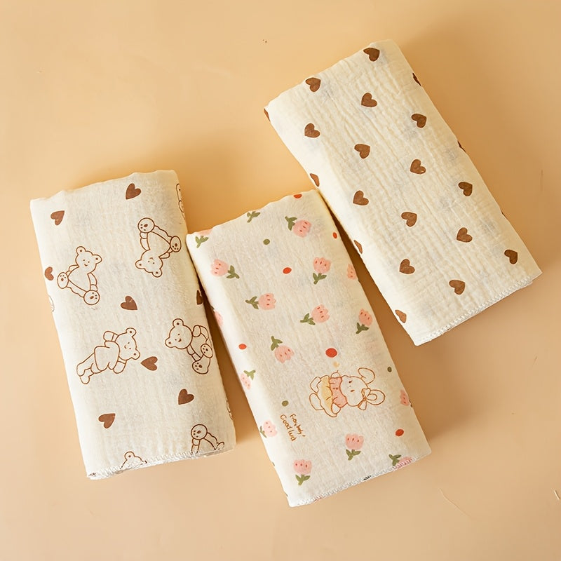 Lot de 3 Langes / Couvertures en Mousseline de Coton