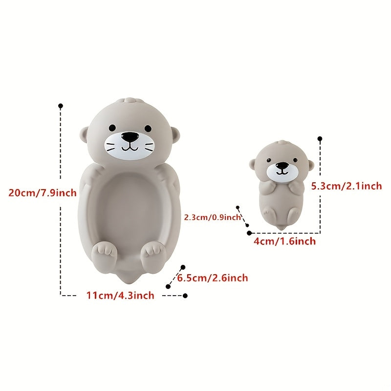 Jeu de Bain Maman Loutre et Loutrons (4 Pièces) – Jouet Flottant Éveil